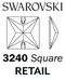 Swarovski Sew on - SQUARE 3240 - RETAIL