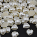 Flatback Resin Pearl Shape - HEART - RICE WHITE (IVORY)