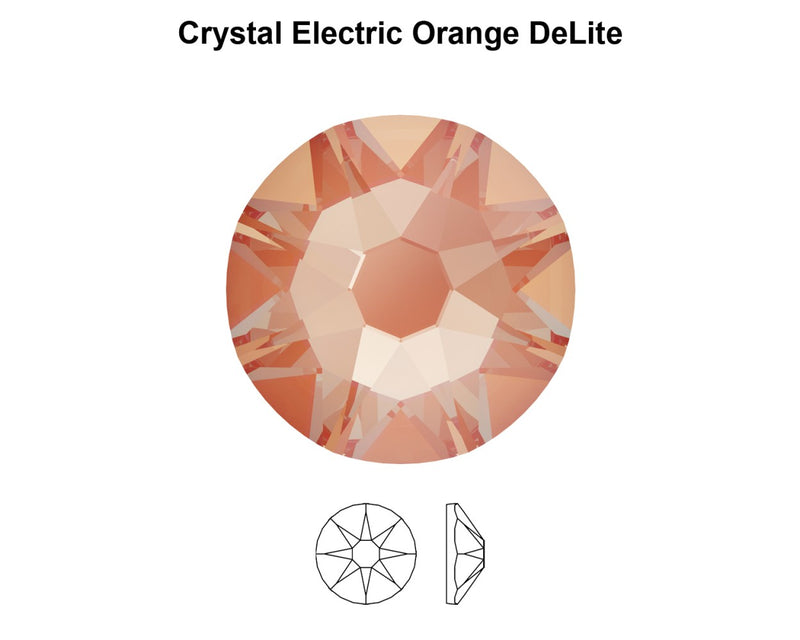 Swarovski  NHF - ELECTRIC ORANGE DELITE - Flatback - Non hotfix