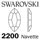 Swarovski Flatback HOTFIX - NAVETTE 2200 HF (Retail packs)