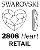 Swarovski Flatback HOTFIX - HEART 2808 HF (Retail packs)