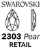 Swarovski Flatback HOTFIX - PEAR 2303 HF (Retail packs)