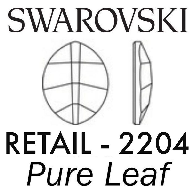Swarovski Flatback HOTFIX - PURE LEAF 2204 HF (Retail packs)