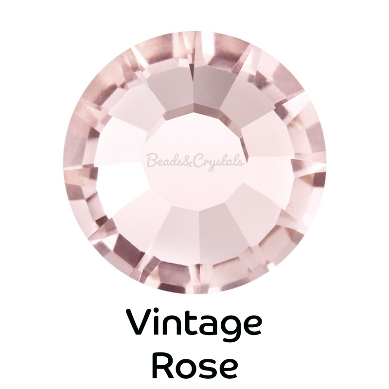 VINTAGE ROSE - Preciosa Flatback - HOTFIX HF