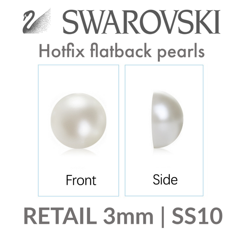 Swarovski FlatBlack Pearl HOTFIX SS10 (3mm) RETAIL