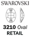 Swarovski Sew on - OVAL 3210 - RETAIL
