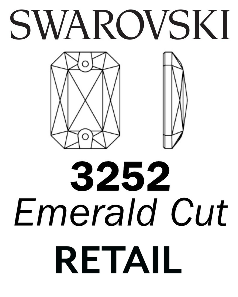 Swarovski Sew on - EMERALD CUT 3252 - RETAIL