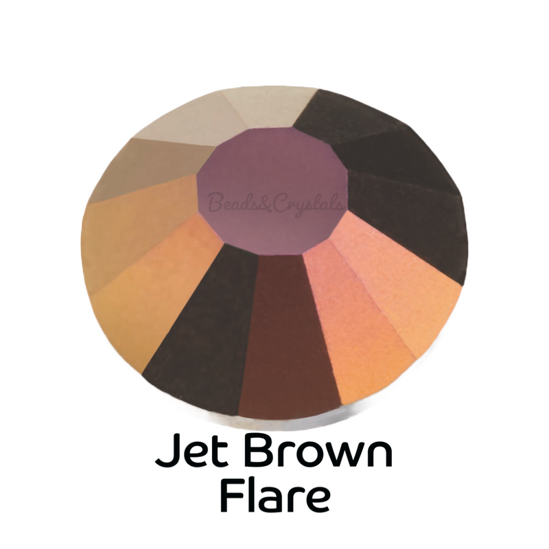 JET BROWN FLARE - Preciosa Flatback- NON HOTFIX