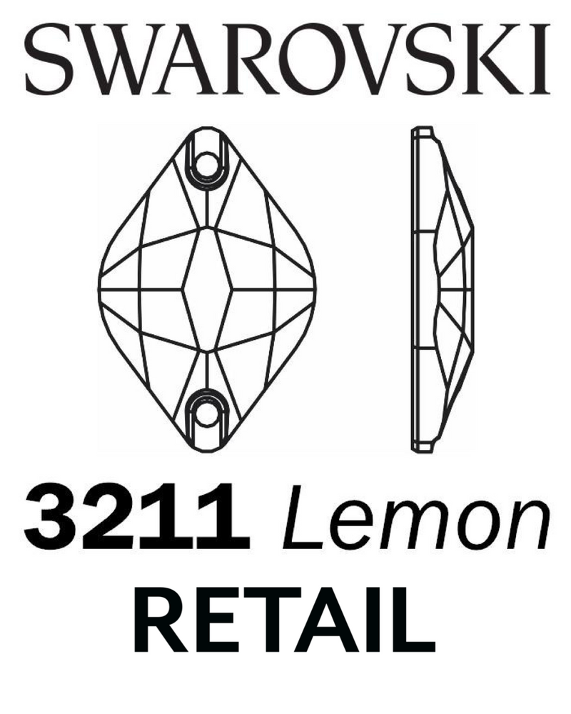 Swarovski Sew on - LEMON 3211 - RETAIL